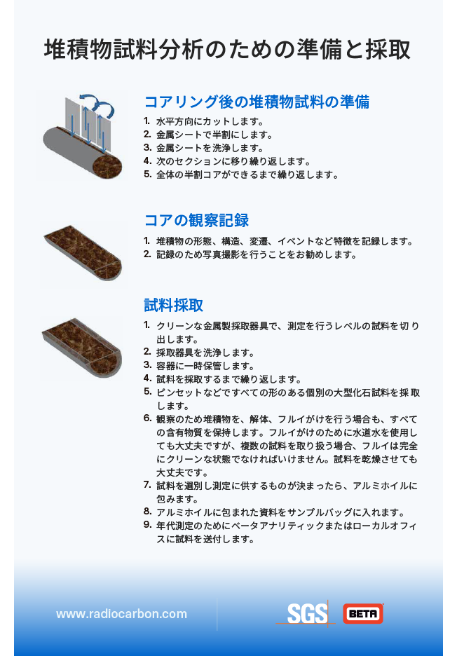 Beta Analytic Sediment Sampling Guide - Japanese