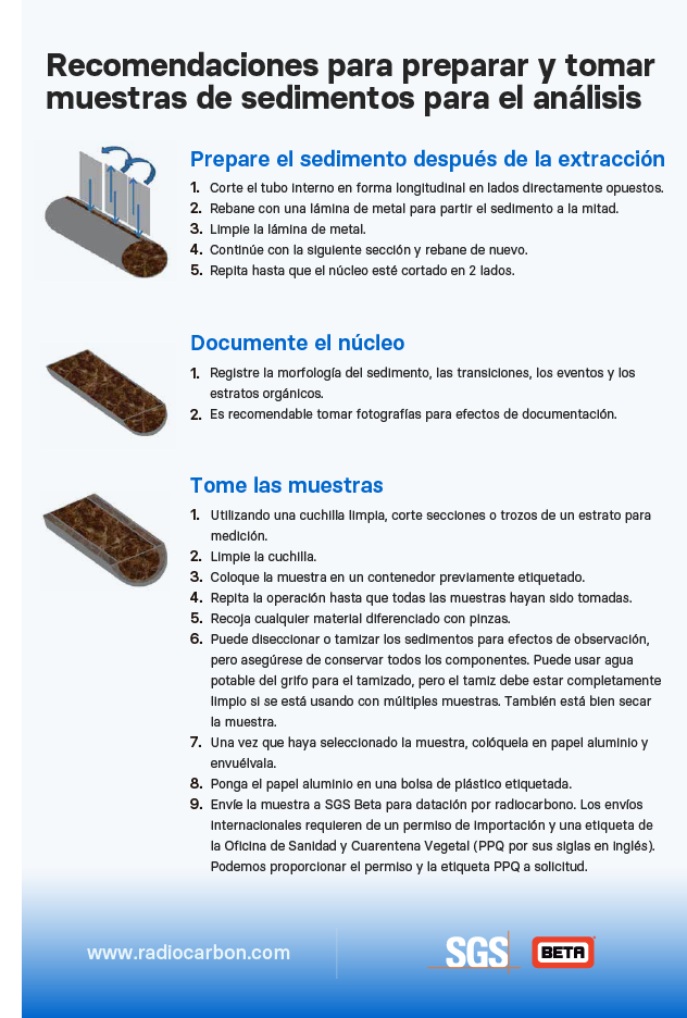 Beta Analytic Sediment Sampling Guide - Spanish